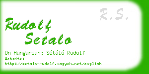 rudolf setalo business card