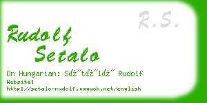 rudolf setalo business card